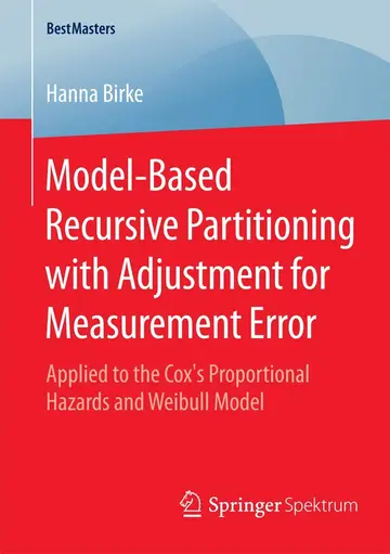 Cover of Model-Based Recursive Partitioning with Adjustment for Measurement Error
