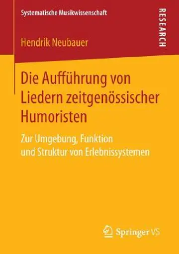 Cover of Die Aufführung Von Liedern Zeitgenössischer Humoristen