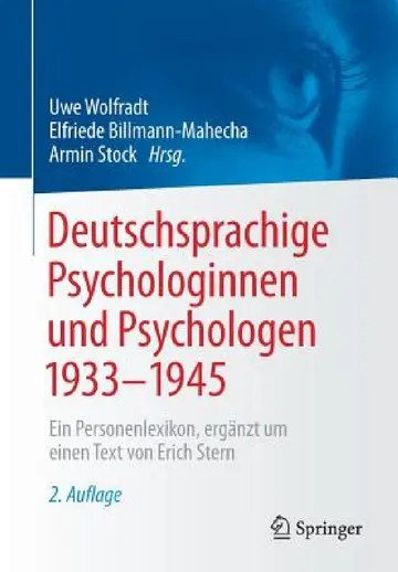 Cover of Deutschsprachige Psychologinnen Und Psychologen 1933-1945