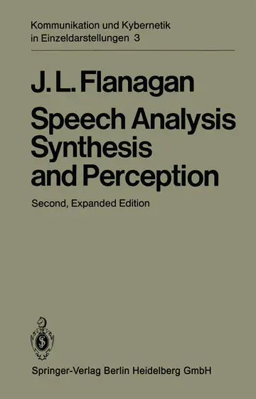 Cover of Speech Analysis Synthesis and Perception