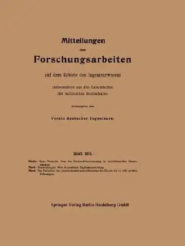 Cover of Mitteilungen Über Forschungsarbeiten Auf Dem Gebiete Des Ingenieurwesens