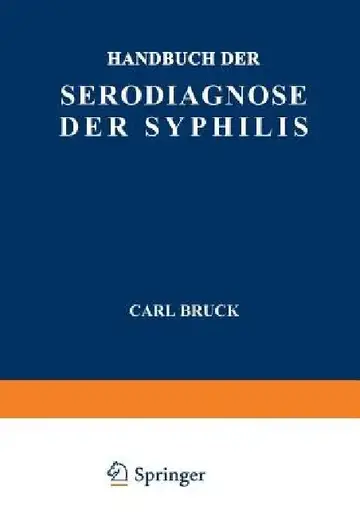 Cover of Handbuch Der Serodiagnose Der Syphilis