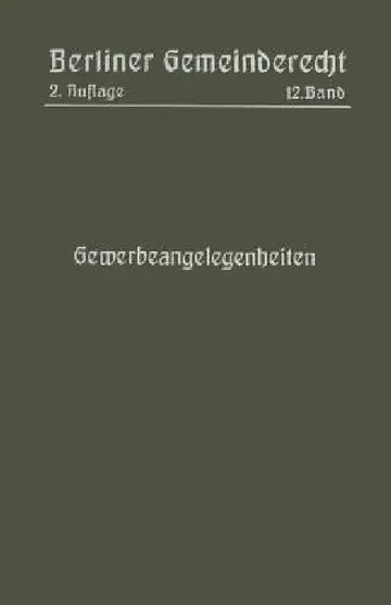 Cover of Gewerbeangelegenheiten