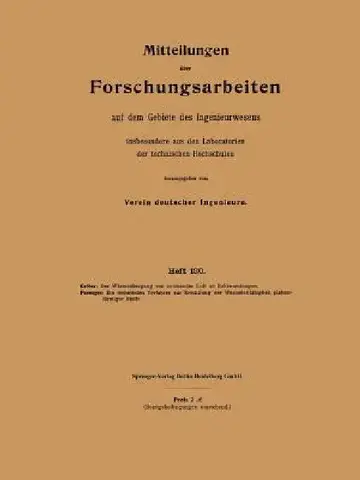 Cover of Mitteilungen Über Forschungsarbeiten Auf Dem Gebiete Des Ingenieurwesens
