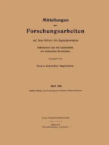 Cover of Mitteilungen Über Forschungsarbeiten Auf Dem Gebiete Des Ingenieurwesens