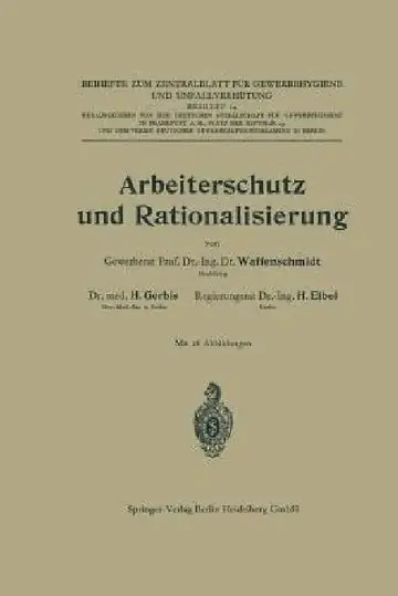 Cover of Arbeiterschutz Und Rationalisierung