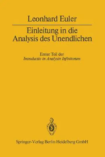 Cover of Einleitung in Die Analysis Des Unendlichen