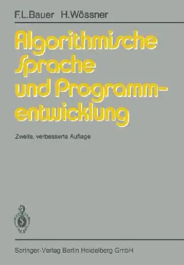 Cover of Algorithmische Sprache Und Programmentwicklung