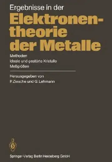 Cover of Ergebnisse in Der Elektronentheorie Der Metalle