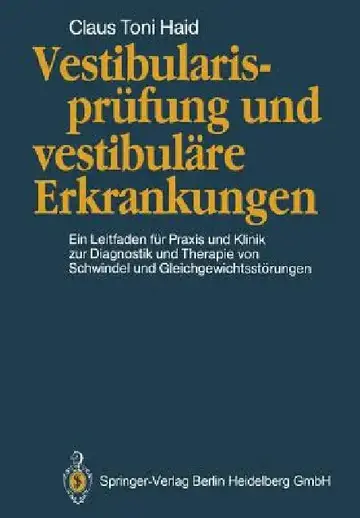 Cover of Vestibularisprüfung Und Vestibuläre Erkrankungen