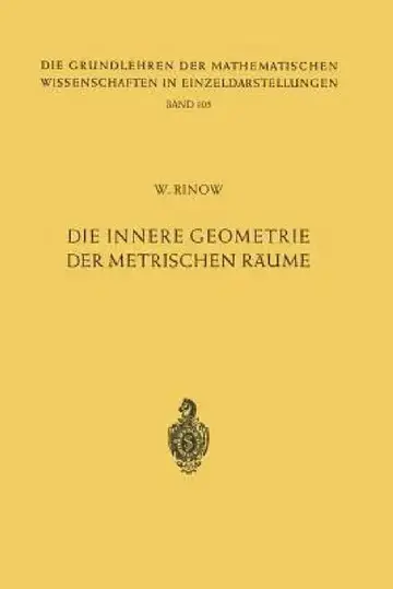 Cover of Die Innere Geometrie Der Metrischen Räume