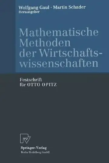 Cover of Mathematische Methoden Der Wirtschaftswissenschaften