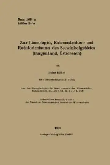 Cover of Zur Limnologie, Entomostraken- Und Rotatorienfauna Des Seewinkelgebietes (Burgenland, Österreich)