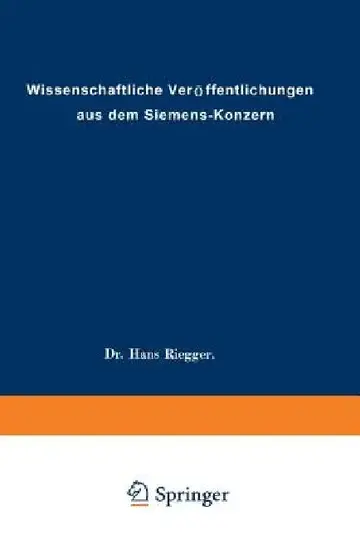 Cover of Wissenschaftliche Veröffentlichungen Aus Dem Siemens-Konzern