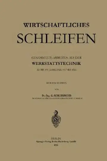 Cover of Wirtschaftliches Schleifen