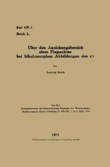 Cover of Über den Anziehungsbereich eines Fixpunktes bei biholomorphen Abbildungen des ℂn