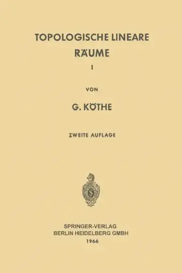Cover of Topologische Lineare Räume I