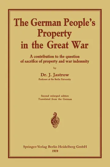 Cover of The German people’s Property in the great war