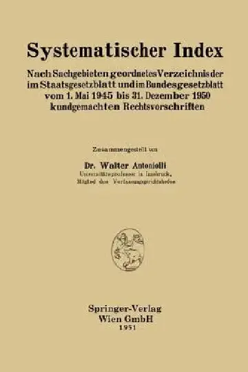 Cover of Systematischer Index