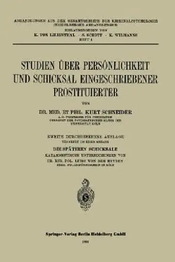 Cover of Studien Über Persönlichkeit Und Schicksal Eingeschriebener Prostituierter