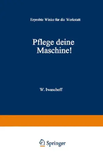 Cover of Pflege Deine Maschine!