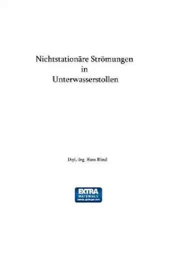 Cover of Nichtstationäre Strömungen in Unterwasserstollen