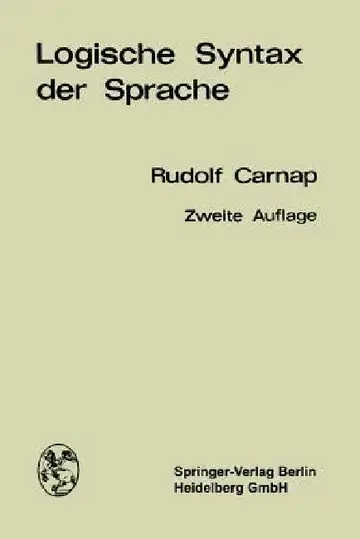 Cover of Logische Syntax Der Sprache