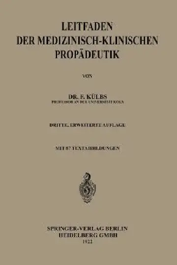 Cover of Leitfaden Der Medizinisch-Klinischen Propädeutik