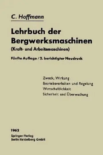 Cover of Lehrbuch Der Bergwerksmaschinen