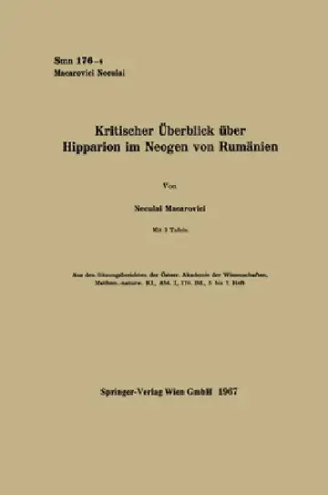 Cover of Kritischer Überblick über Hipparion im Neogen von Rumänien