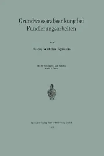 Cover of Grundwasserabsenkung Bei Fundierungsarbeiten