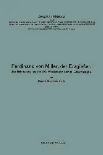 Cover of Ferdinand Von Miller, Der Erzgießer