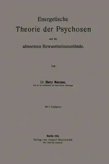 Cover of Energetische Theorie Der Psychosen Und Der Abnormen Bewusstseinszustände
