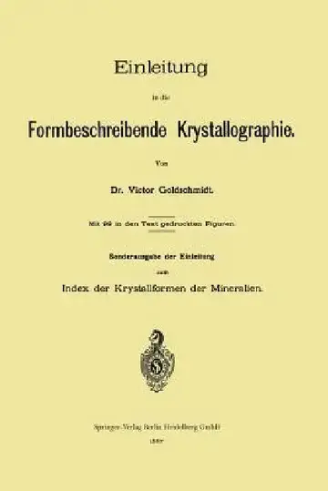 Cover of Einleitung in Die Formbeschreibende Krystallographie