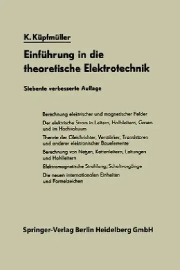 Cover of Einführung in die theoretische Elektrotechnik