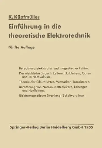 Cover of Einführung in die theoretische Elektrotechnik