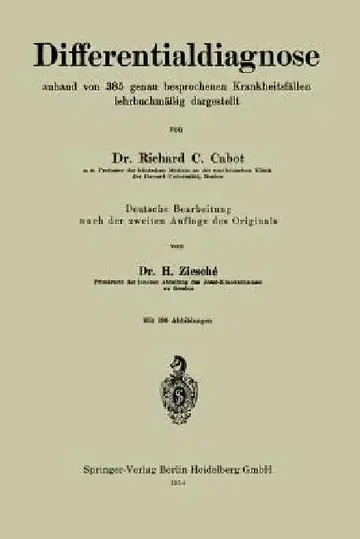 Cover of Differentialdiagnose Anhand Von 385 Genau Besprochenen Krankheitsfällen Lehrbuchmäßig Dargestellt