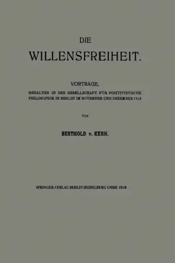 Cover of Die Willensfreiheit