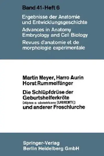 Cover of Die Schlüpfdrüse Der Geburtshelferkröte (Alytes O. Obstetricans [Laurenti]) Und Anderer Froschlurche