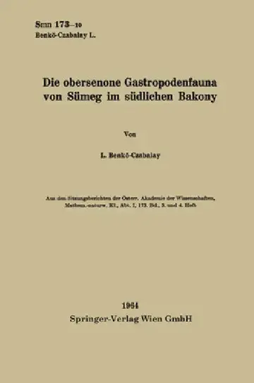 Cover of Die obersenone Gastropodenfauna von Sümeg im südlichen Bakony