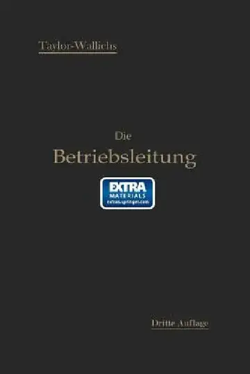 Cover of Die Betriebsleitung Insbesondere Der Werkstätten