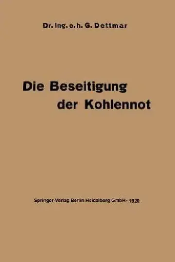 Cover of Die Beseitigung Der Kohlennot