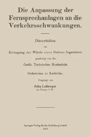 Cover of Die Anpassung Der Fernsprechanlagen an Die Verkehrsschwankungen