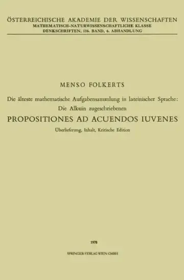 Cover of Die Älteste Mathematische Aufgabensammlung in Lateinischer Sprache