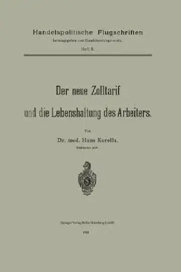 Cover of Der Neue Zolltarif Und Die Lebenshaltung Des Arbeiters.