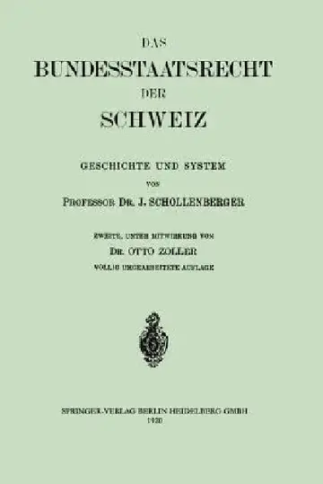 Cover of Das Bundesstaatsrecht Der Schweiz