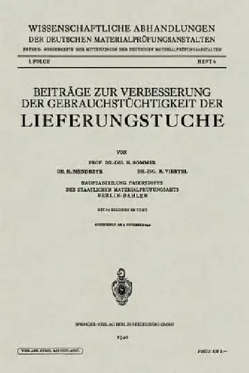Cover of Beiträge Zur Verbesserung Der Gebrauchstüchtigkeit Der Lieferungstuche