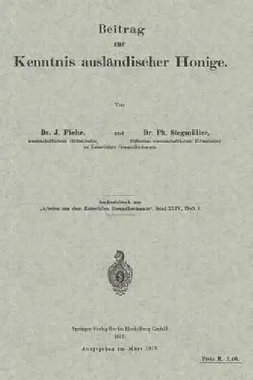 Cover of Beitrag Zur Kenntnis Ausländischer Honige