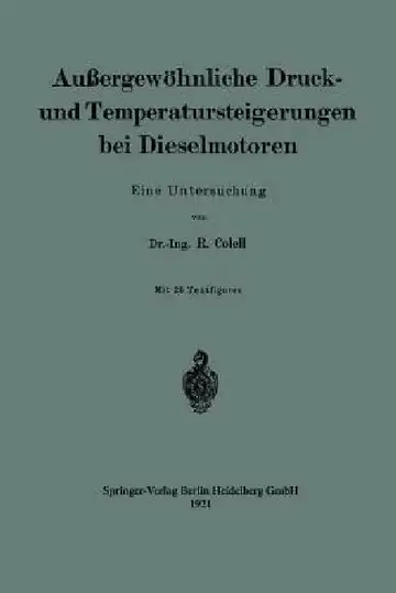 Cover of Außergewöhnliche Druck- Und Temperatursteigerungen Bei Dieselmotoren