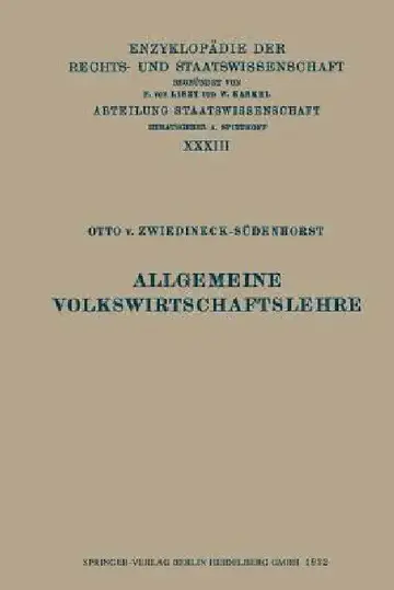 Cover of Allgemeine Volkswirtschaftslehre